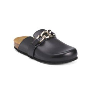 PLAKTON Black Made In Spain Leather Home Comfort Footbed Sandals